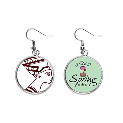 Pendientes de primavera de alta gama con retrato de egipto y fino acabado decorativo