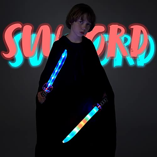 JOYIN Vibrant Blue & Multi-Color Ninja Swords with Clanging Sounds for Kids