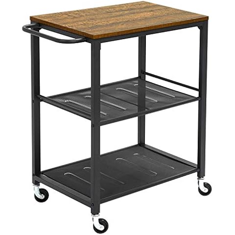 Meerveil Industrial Kitchen Trolley with Handrail Cover