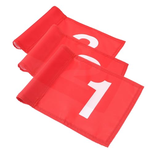 SUPVOX 3pcs Golfing Number Flags Course Flags Portable Training Golfing Decor Practice