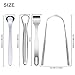 Limpiador lingual de acero inoxidable, paquete de 4 unidades, acero inoxidable, metal,...
