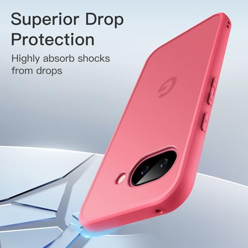 Image of JETech Matte Cover Case for Google Pixel 9a 6.3-Inch 2025, Frosted Translucent Back Protective Slim Phone Cover, Anti-Fingerprints (Peony)