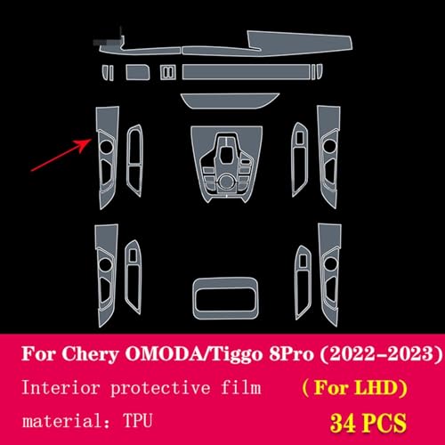 Protection de voiture en TPU transparent pour console Chery