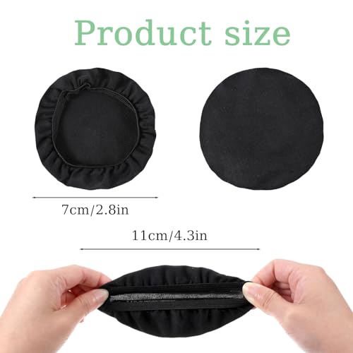Fundas de tela para auriculares, 3 pares, ajustables de 1.96" a 4.3", lavables, algodón y nailon, protectores para auriculares contra sudor, cubiertas de tela para orejas miniatura 2