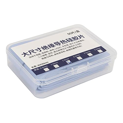 Naroote Almohadilla Térmica de Silicona Enfriamiento Eficiente para CPU GPU LED DVD VCD 50PCS 30x30x1.5mm