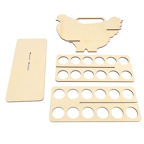 Portauova di gallina, eccezionale in legno sintetico a due livelli a forma di gallina, cestino per uova di gallina, per piano di lavoro, organizer da cucina