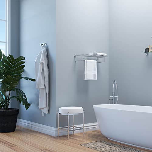 Gatco 4637 Glam Minimalist Towel Rack, Chrome | Wall Mounted 25.75" W X 5.25" H X 10.13" D Towel Shelf with Towel Bar for Bathroom by Gatco - Image 3