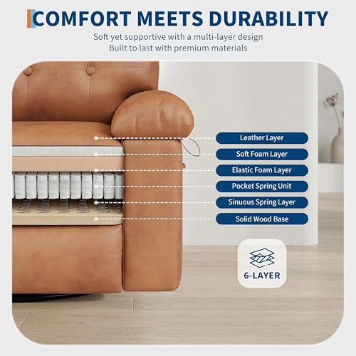 Image of GarveeHome Leather Manual Recliner Chair for Adults - Heat and Massage