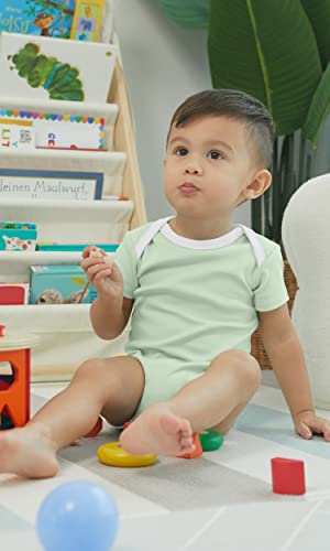 Image of KOH KOH Kids Short Sleeve Cotton Solid Lap Shoulder Baby Bodysuit