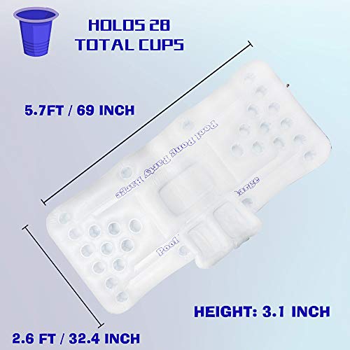 Funpeny Floating Inflatable Pong Pool Party Barge, Outdoor Pong Table For Adults Party Games With Color White #TOP1