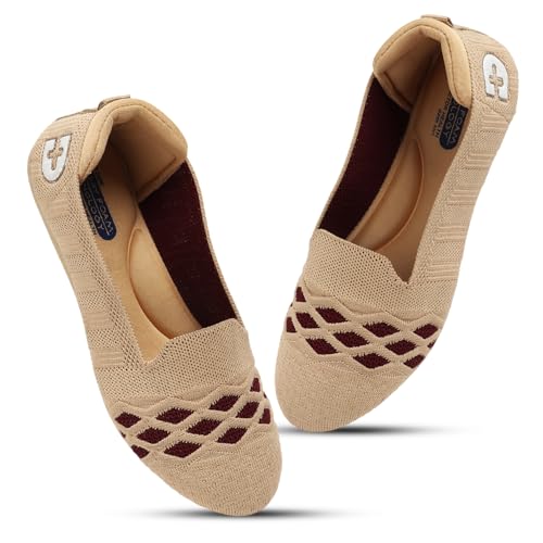 Image of Doctor Health Super Stylish Comfortable Classy Knitted Design Ballerina | Premium Look Flat Jutis | Non Slip Lightweight Shoes Bellies for Women | Dailywear Flat Bellies | Trendy Women Jutis Bellies