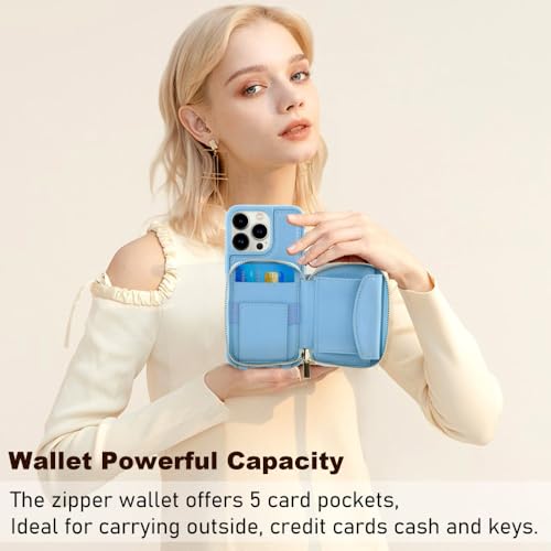Coque de protection iPhone 13 Pro 12 étui multifonction pour cartes bleu - 3