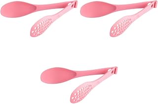 Amosfun 3 Piezas clip de pastel pinzas para asar grifo de cocina pinzas para ensalada pinzas de buffet pinzas de cocina pinzas para hornear pinzas para barbacoa Color rosa clip de ensalada