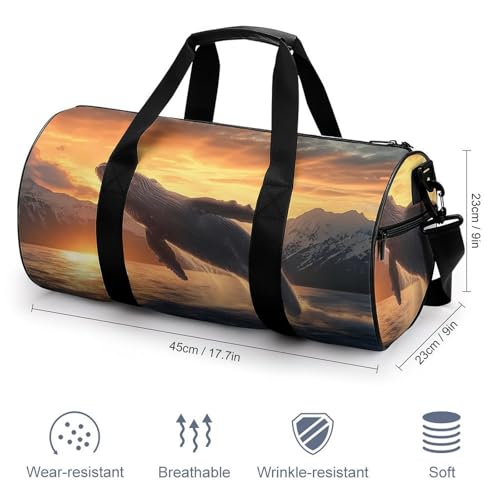 Whale Sea Underwater Animal Gym Bag Travel Duffel Bag Lightweight Carry On Weekender Bag Tote Bags for Women Men2