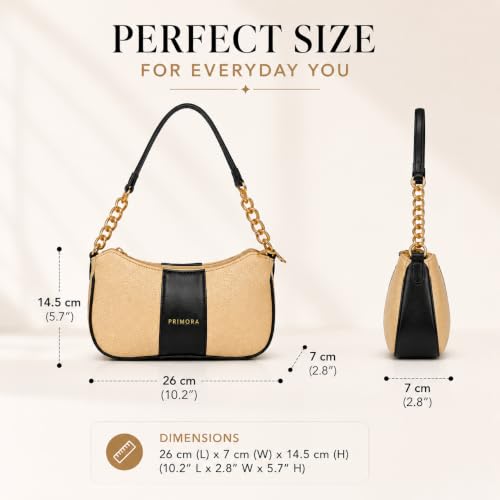 Image of Colorblocked Shoulder Bag for Women with Adjustable & Detachable Sling Strap | Stylish Crossbody & Shoulder Purse | Lightweight Daily Use Handbag for Office, Travel & Casual