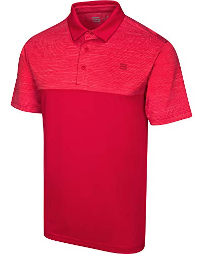 Three Sixty Six Quick Dry Golf Shirts for Men - Moisture Wicking Short-Sleeve Casual Polo Shirt Engine Red