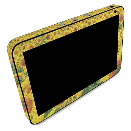 Image of MightySkins Carbon Fiber Skin Compatible with Amazon Echo Show 8 (Gen 2) - Sunflower Field | Protective, Durable Textured Carbon Fiber Finish | Easy to Apply