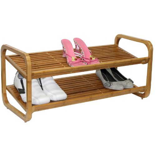Oceanstar 2-Tier Bamboo Shoe Rack, Natural