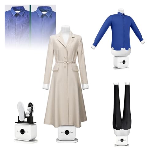 Macchina da stiro automatica, macchina da stiro gonfiabile for camicie, ferro e asciugatrice a forma di manichino, rimuove le pieghe, tempo e temperatura regolabili(B)