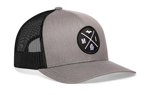 Image of HAKA State City Trucker Hat for Men & Women, Adjustable Baseball Hat, Mesh Snapback, Sturdy Outdoor Black Golf Hat
