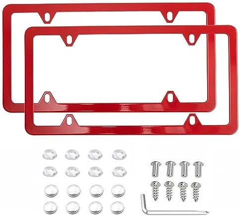 Slim Style Stainless Steel License Plate Frame Brush Satin Finish 4 Holes - Foto 5