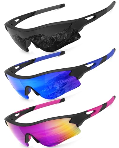 Image of KALIYADI Sports Sunglasses Polarized Sunglasses-Men: Mens Sunglasses with UV400 for Golf Running Fishing