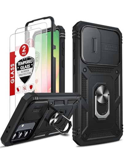LeYi for Galaxy A56-5G Phone Case: Compatible for Samsung Galaxy A56 5G Case with 2 X Screen Protector, Military-Grade Shockproof, Magnetic Kickstand para Cell Phone Samsung A 56 5G Cover, Black