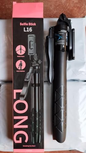 Image of L16 Selfie Stick Tripod (4in1) 5.8 Feet Long with Stable Handle BT Shutter Bluetooth Selfie Stick