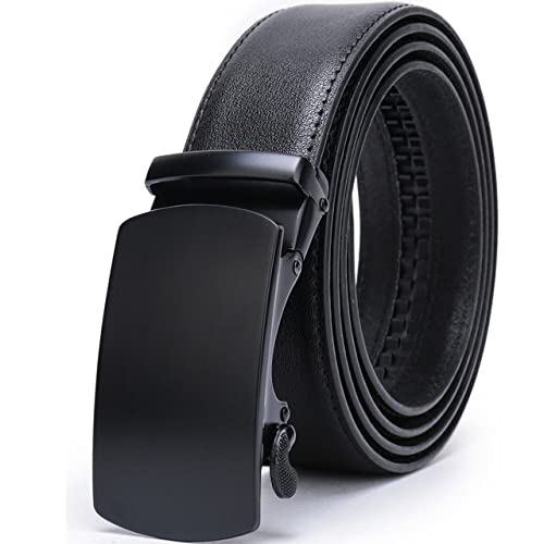 Ceintures à cliquet homme en cuir noir véritable taille 100 cm