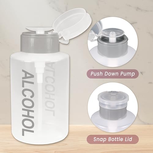 Liquid Push Down Alcohol Dispenser- Clear Bottle- Labeled - 9 Oz Bottle