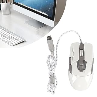 Zunate Mouse Ottico USB per Computer, Forma di Auto Sportiva, 6 Pulsanti, per Giocatori e Impiegati, (WHITE)