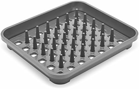 Addis 517942 Dish Draining Rack with drying pegs, Black, 38 x 33.5 x 5 cm