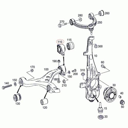Buje de brazo trasero para eliminar ruidos de suspensión en Mercedes Benz Clase M W166 5
