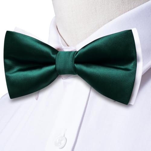 Image of Dubulle Mens Paisley Striped Bowtie Set Pre-tied Bowtie for Men and Pocket Square Set Wedding Business