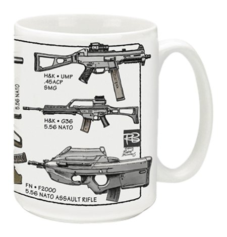 Flash Sale Buy 1 get 1 Modern Assault Rifles Submachine Guns and Personal Defense Weapons 15 Ounce Coffee Mug