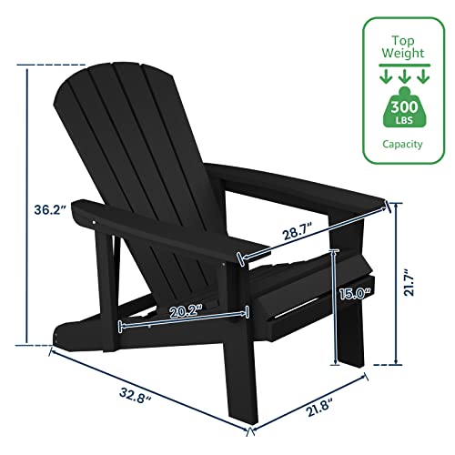 Serwall Adjustable Backrest Adirondack Chair, All-Weather Adirondack Chair-Black #TOP2