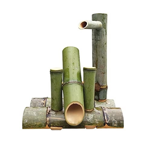 Hjdsudu Bamboo Solar Fountain, Solar Bamboo Fountain Japan Garden Waterfall Outdoor Water Fountain Spout, 100% Handmade Diy Solar Fountain Pump,30Cm #TOP3