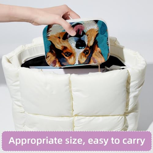 Boîte à bijoux Corgi compacte porte-collier zippé 15cm