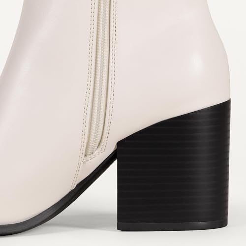 Image of Amazon Essentials Women's Clean Stacked Heel Ankle Boots with Side Zipper, Memory Foam Insole, Flexible Non-Slip Outsole