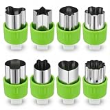 Fruit Cutters for Kids Food, 8PCS Mini Press Cookie Vegetables Cutter Set, Animal Flower Star Bear Shaped Cutters Set for Healthy Snacks, School Lunch Box Ideas, Baking Tools