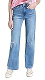 [BLANKNYC] Womens Five Pocket Wide Leg Jean with Rips at Knee, Fashionable & Stylish Pants, Sunset Rider, 30