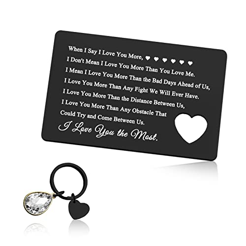 Xiahuyu Engraved Wallet Insert Card for Boyfriend Husband from Girlfriend Wife I Love You Gifts for Him Christmas Birthday Gifts Wedding Anniversary Card Gifts Valentines Day Gifts for Men