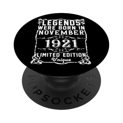 Cumpleaños Noviembre 1921 Edición Limitada Regalo Vintage PopSockets PopGrip Intercambiable
