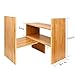 Zicheng Desktop Bookshelf Adjustable Bamboo Display Shelf Bookcase Office Supplies Desk Organizer Storage Rack | Birthday Gifts - Toy - Home Decor - Bamboo Stand Shelf