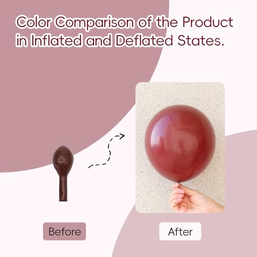 Image of Burgundy Balloons 12 inch, Maroon 50pcs Party Balloons | Graduation, Wedding, Baby Shower, Birthday Party Decorations