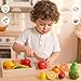 Imagen de LINFUN KIDS Frutas Juguete Madera Cortar Set Accesorios Cocina Ninos Comida Juguete Alimentos Juguetes Cocinita de Simulación Madera para Niños Niñas 2 3 4 Años