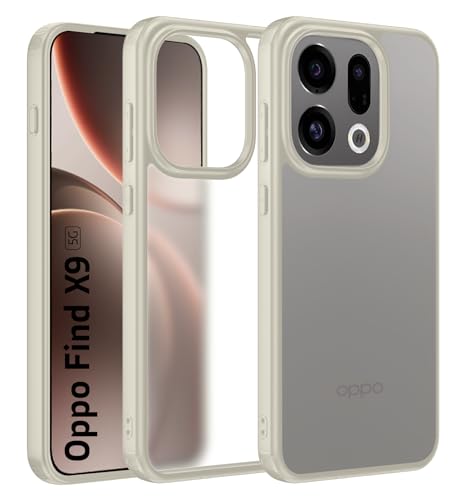 Image of Golden Sand for Oppo Find X9 5G, Oppo Find X9s 5G Back Cover - Rugged Frosted Semi Transparent PC Shock Proof Slim Case, Titanium Grey
