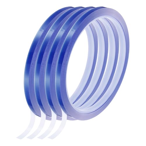 Image of uxcell Blue Heat Tape, 4 Rolls 5mmx33m 108ft High Temperature Heat Resistant Tape for Sublimation,Heat Vinyl Press,Heat Transfer, Circuit Board, No Residue