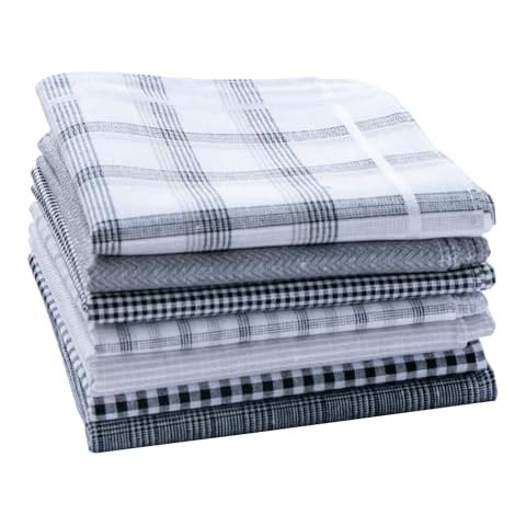 MZLIU Handkerchiefs for Men 100% Cotton Plaid Pocket Squares Set 7 Pack Cover