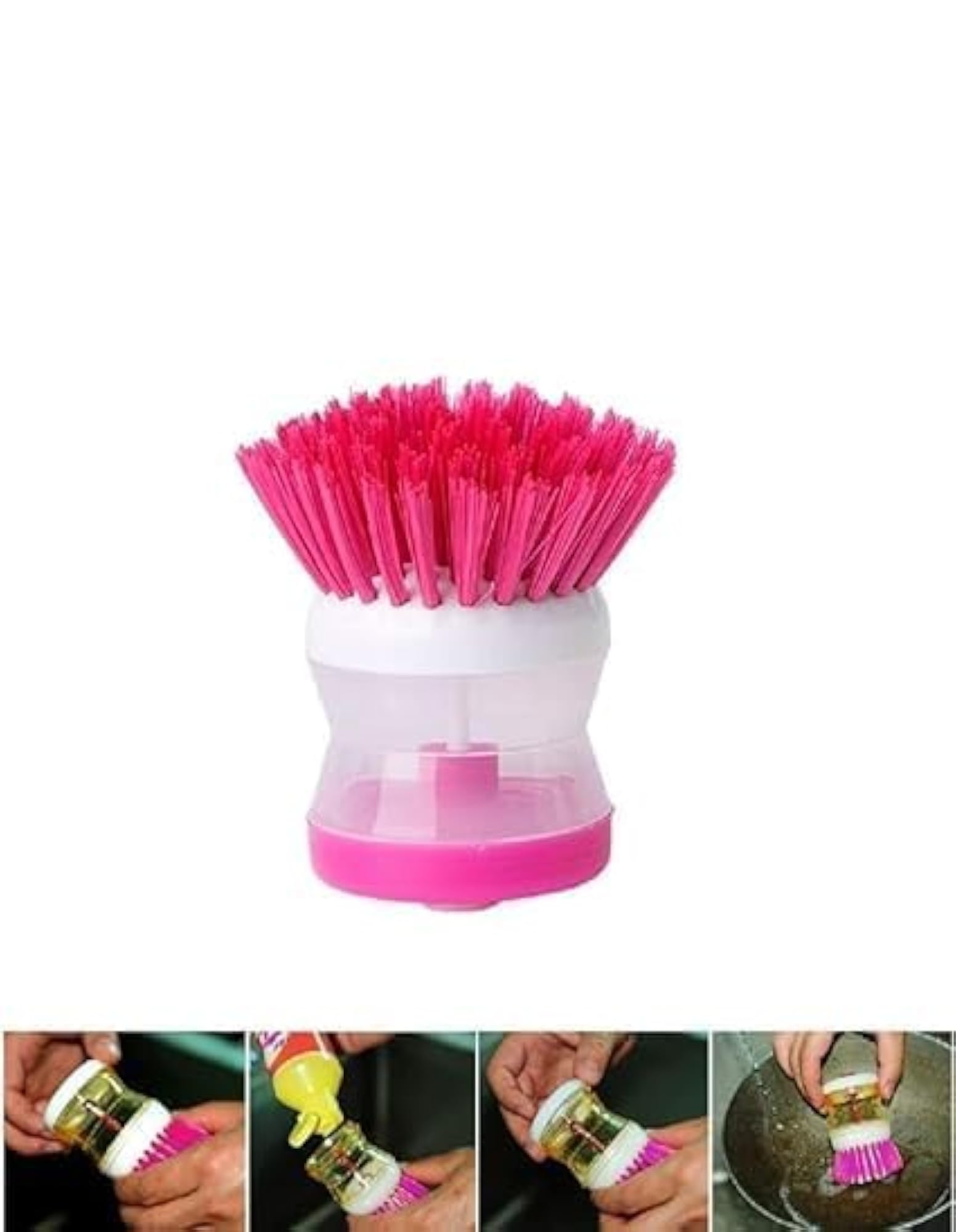 SID Washbasin Plastic Cleaning Brush with Soap Dispenser